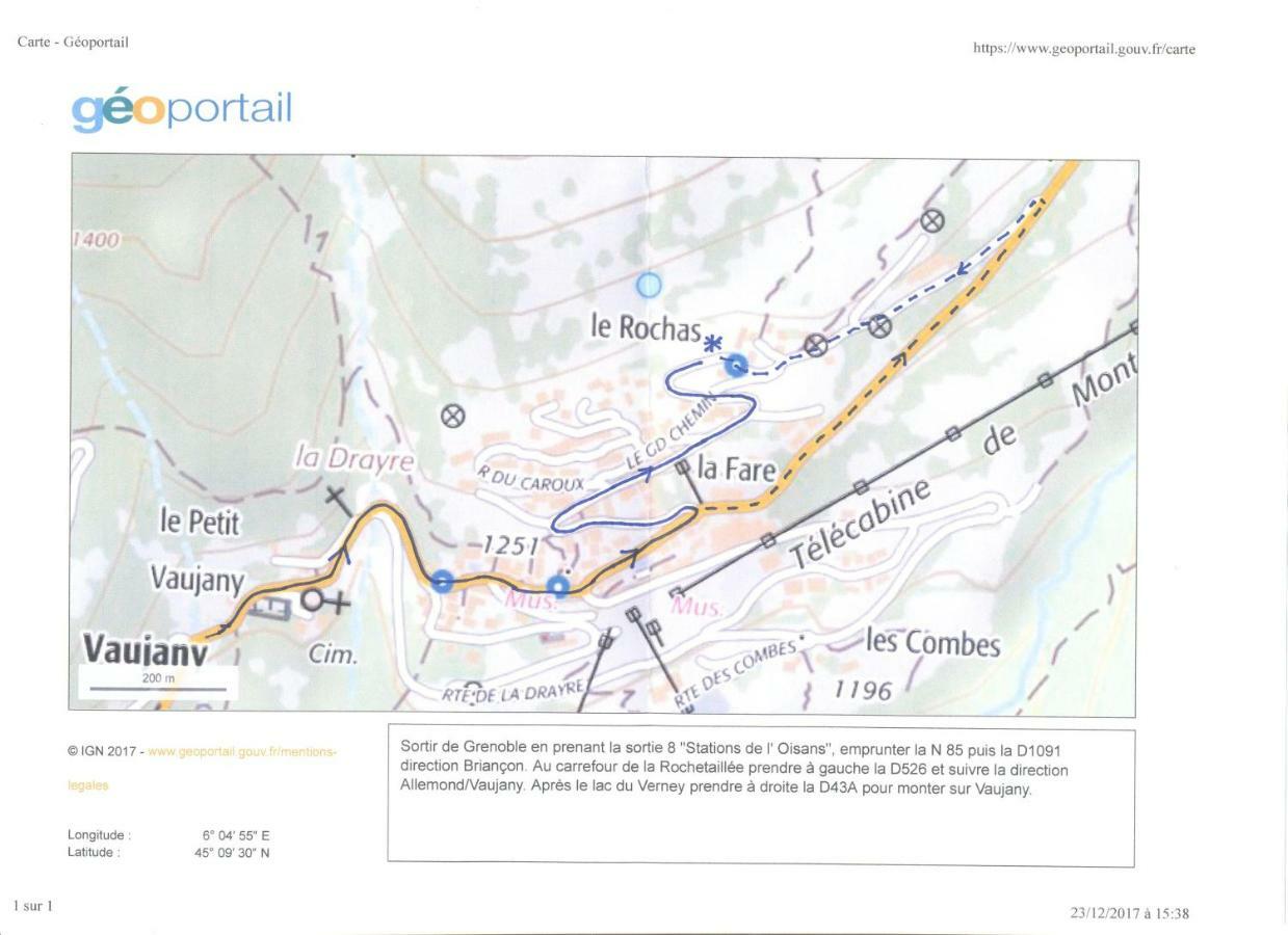 63 Route Du Rochas Apartman Vaujany Kültér fotó